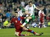 Reprezentaní stoper Tomá Sivok v zápase proti Irsku Simona Coxe neuhlídal 