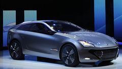 Koncept Hyundai i-oniq na autosalonu v Ženevě. Jedná se o elektromobil s litrovým benzinovým motorem. 