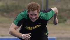 Britský princ Harry s nejrychlej�ím mu�em na planet� Usainem Boltem