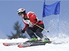 Bec na lyích Martin Koukal se zúastnil exhibiního závodu v obím slalomu