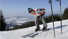 Skokan na lyžích Roman Koudelka se zúčastnil exhibičního závodu v obřím slalomu
