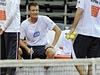 Tenista Tomá Berdych na tréninku eského týmu ped tvrtfinále Davis Cupu proti Srbsku