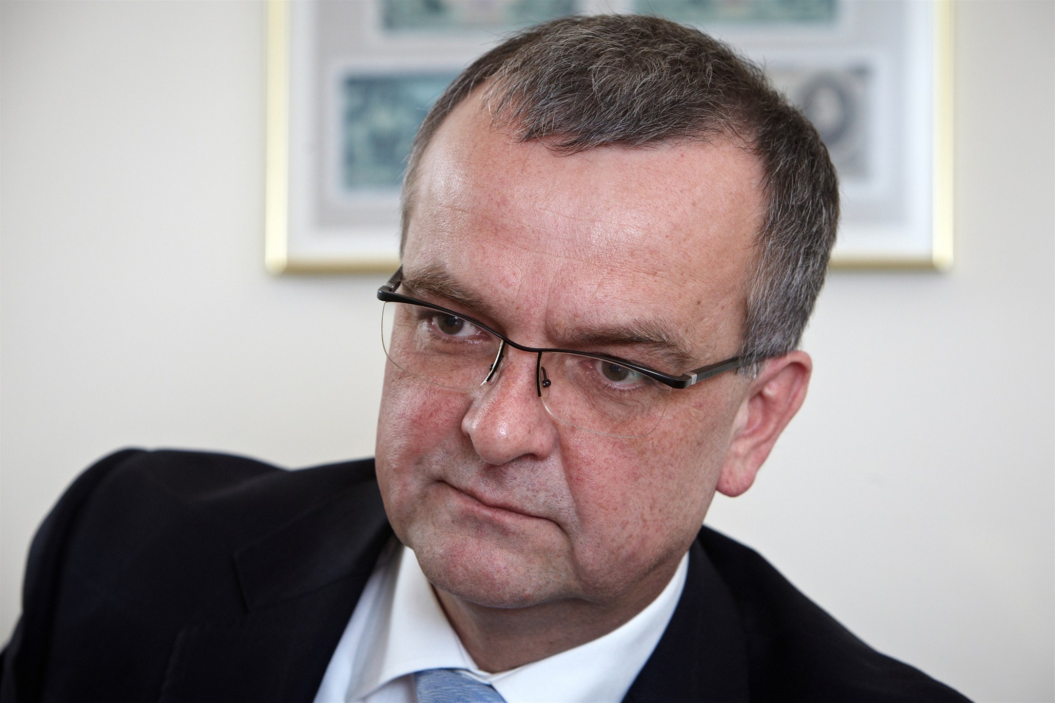 Miroslav Kalousek p�i rozhovoru pro Lidové noviny