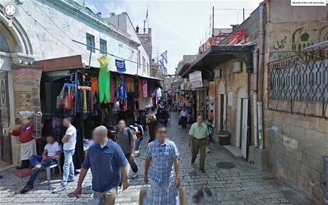 Zábr z jeruzalémské ulice v aplikaci Google Street View