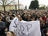 Demonstranti v Beclavi.