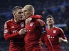 Real - Bayern (Bastian Schweinsteiger vlevo a Arjen Robben)