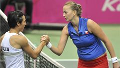 Petra Kvitová (vpravo) a Francesca Schiavoneová