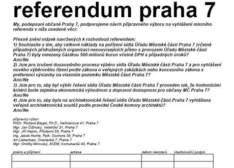 Petice za vyhláení referenda