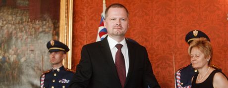 Ministr kolství Petr Fiala po jmenování prezidentem do úadu.
