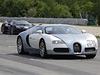 Nejrychlejí sériov vyrábný vz na svt Bugatti Veyron na mezinárodním srazu sportovních aut v Brn. V pozadí je vz Gumpert Apollo. 