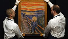 V aukní síni Sotheby's jde dnes do draby jedno z nejznámjích dl moderního umní, obraz norského expresionistického malíe Edvarda Muncha Výkik (Kik). 