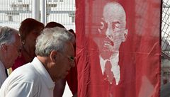 Lenin, bez nho by to na komunistickém shromádní na praském Výstaviti nelo.