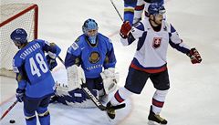 Zápas mistrovství svta v hokeji Kazachstán - Slovensko