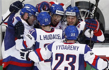 Radost hokejistů Slovenska