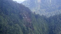 Místo havárie a pádu ruského letadla Suchoj Superjet v Mount Salak v Indonédsii