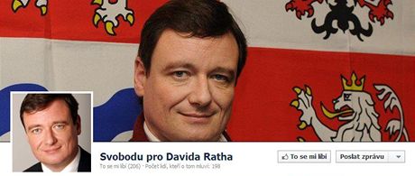 Facebooková stránka Svobodu pro Davida Ratha