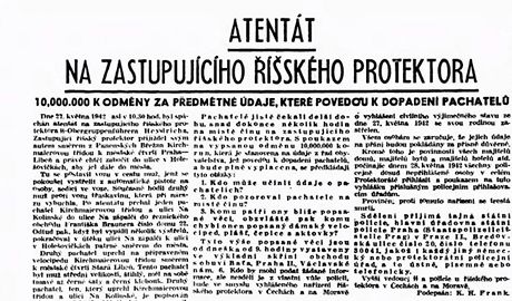 Lidové noviny z 28. kvtna 1942  lánek Atentát na íského protektora