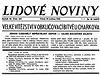 Titulní strana odpoledních Lidových novin z 29. kvtna 1942.