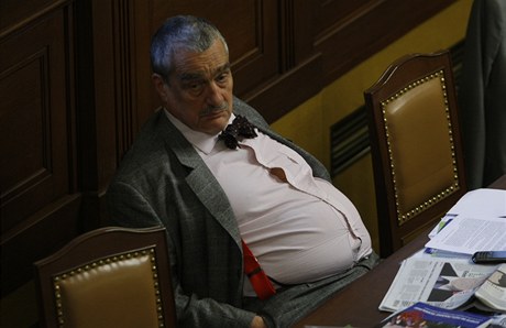 Karel Schwarzenberg na jednání snmovny o církevních restitucích