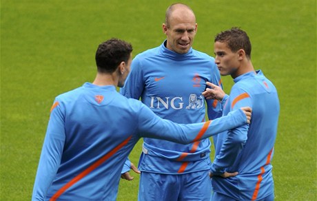 Nizozemsko (fotbalisté na tréninku)