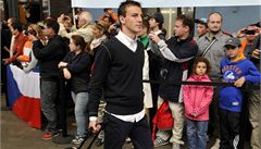 �e�tí fotbalisté odjí�d�jí na Euro vlakem. Na snímku Vladimír Darida.