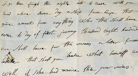 Dopis, kter psal Napoleon v anglitin.