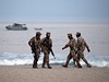 Mexití vojáci na plái San Jose del Cabo ped zahájením summitu zemí G20