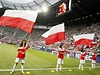Stadion ve Vratislavi ped zápasem esko - Polsko