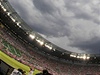 Stadion ve Vratislavi ped zápasem esko - Polsko