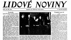 Titulní strana ranního vydání Lidových novin z 20. �ervna 1942
