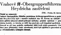 Vrahové Reinharda Heydricha zast�eleni, hlásala první zpráva  �TK vydaná dva dny po zásahu.