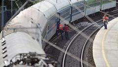 Na trase Praha - Koln spadla trolej, 200 vlak mlo problmy