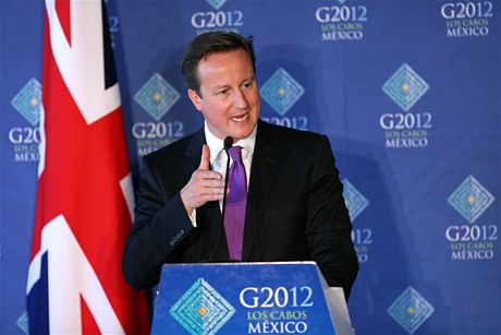 Britský premiér David Cameron na summitu G20 v mexickém Los Cabos