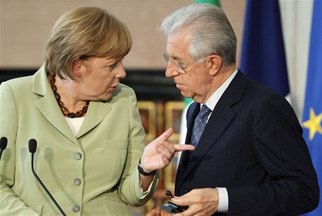 Angela Merkelová a Mario Monti