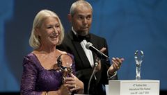 Here�ka Helen Mirrenová a moderátor Marek Eben