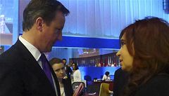 Cameron se pohádal s Fernándezovou kvůli Falklandám