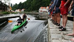 Sjídní jezu v eském Krumlov.