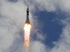 Raketa Sojuz míící k vesmírné stanici ISS 