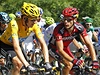 Britský lídr Tour de France Bradley Wiggins (vlevo) a Belgian Philippe Gilbert 