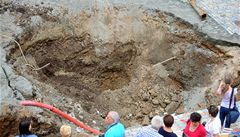 Obyvatelé Kutné Hory u propadliny v  oltysov ulici