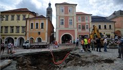 V Kutné Hoe se propadl chodník