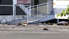 Okolí místa, kde explodoval izraelský autobus