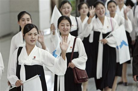 Kimova manelka na Asijském atletickém mistrovství v Jiní Koreji ped sedmi lety. 
