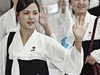 Kimova manelka na Asijském atletickém mistrovství v Jiní Koreji ped sedmi lety. 
