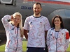 Na snímku jsou zleva skokanka na trampolín Zita Frydrychová, cyklista Jan Bárta a gymnastka Kristýna Páleová