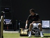Tomá Berdych na tréninku s Rogerem Federerem