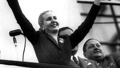 Evita Perónová na snímku ze 17. íjna 1951 v Buenos Aires.