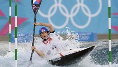 Kajakáka tpánka Hilgertová pi olympijské kvalifikaci na kanálu v Lee Valley