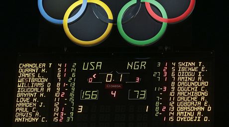 Amerití basketbalisté porazili na hrách v Londýn Nigérii rekordním rozdílem o 83 bod a díky výhe 156:73 se postarali o nejvyí vítzství v historii olympiád