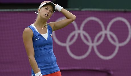 eská tenistka Andrea Hlaváková bhem olympijského finále tyhry
